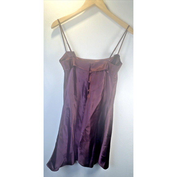 Victorias Secret small bronze red Satin Slip button back camisole nightgown - Picture 6 of 11